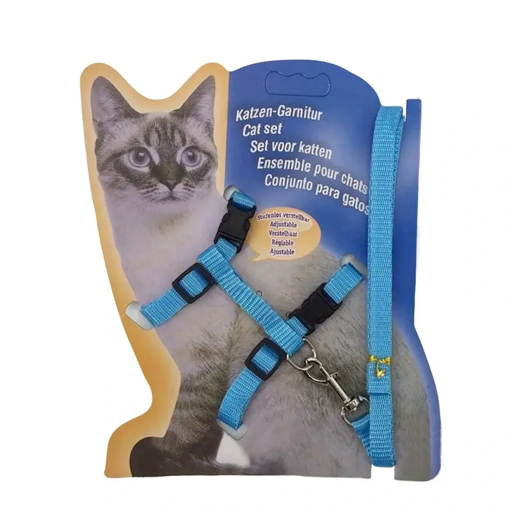Adjustable Cat Small Pet Harness and Leash, Choose Color
